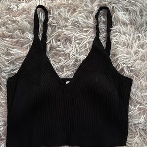 garage black cropped tank top